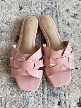 Slip On Flat Sandal Slide Blush Pink size 8